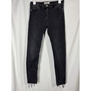 Free People FP Black Skinny Jeans Distressed Size 28